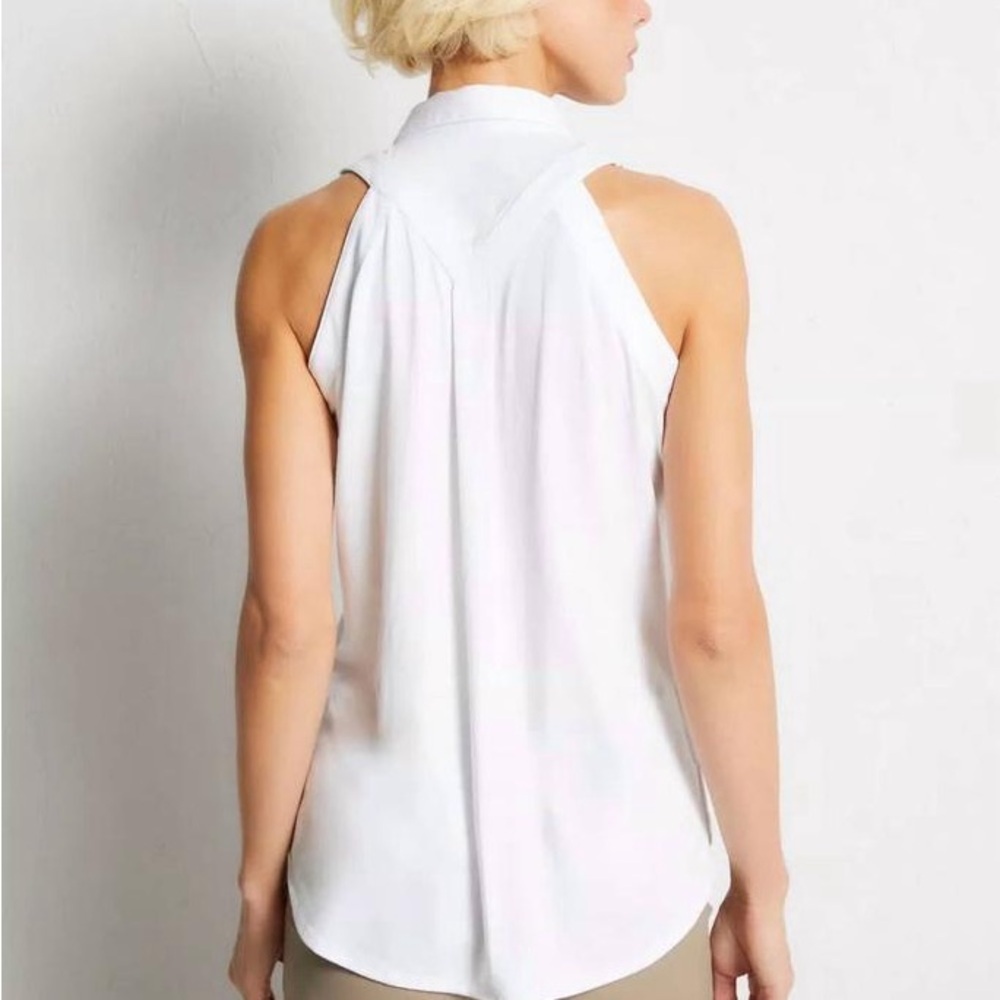 Anatomie Elise Sleeveless Button Down Travel Top White S NWT - Picture 2 of 9